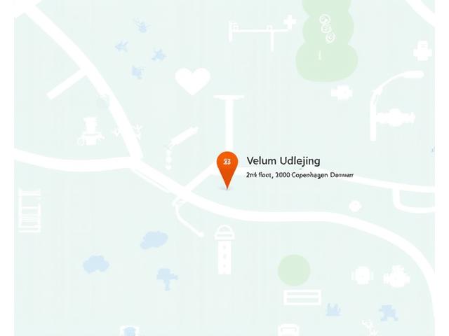 Kort over Vellum Udlejnings kontor i København